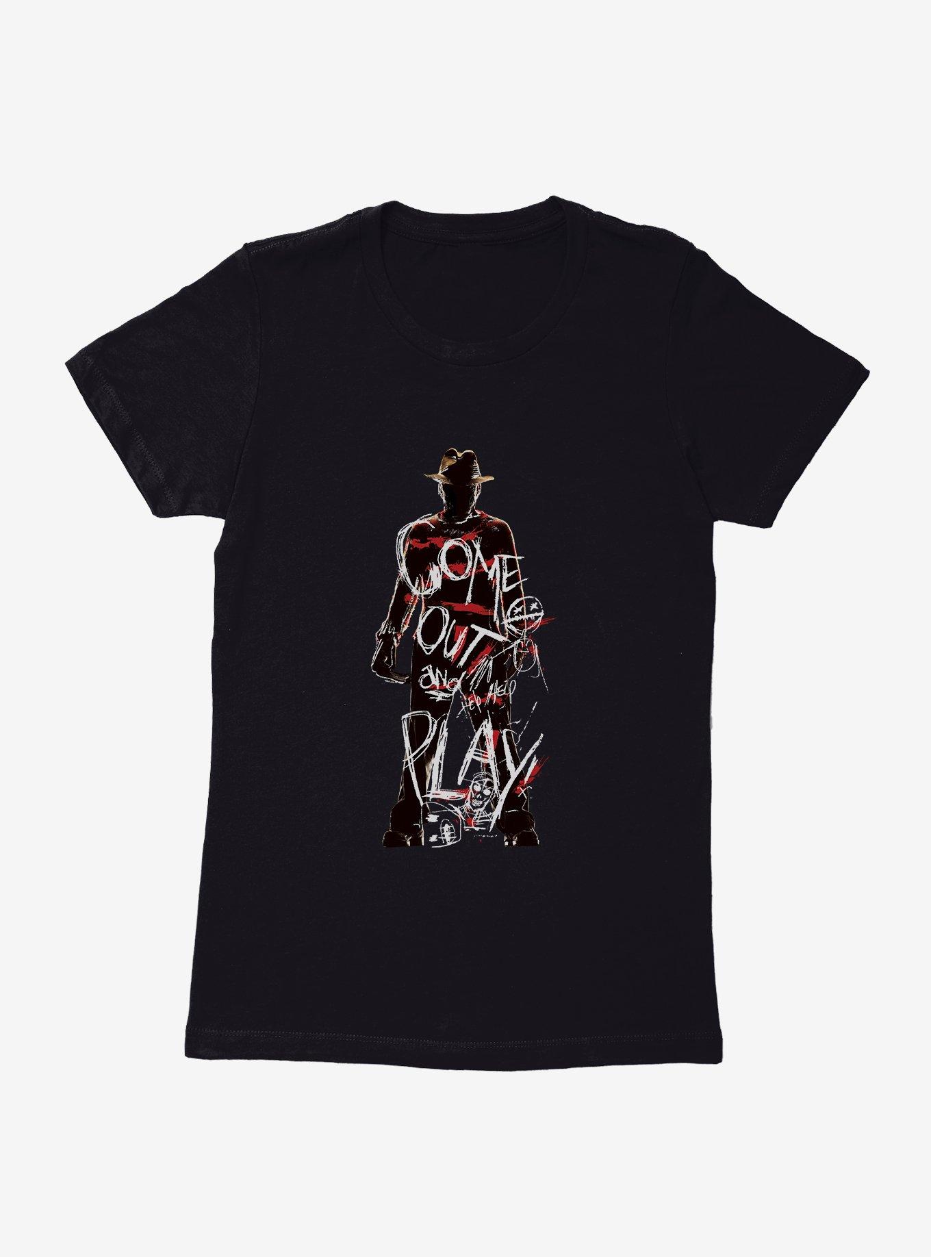 A Nightmare On Elm Street Come Out And Play Womens T-Shirt - BLACK ...