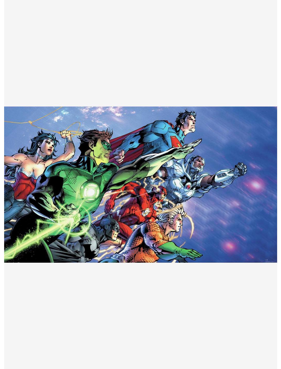 DC Comics Justice League Chair Rail Prepasted Mural, , hi-res
