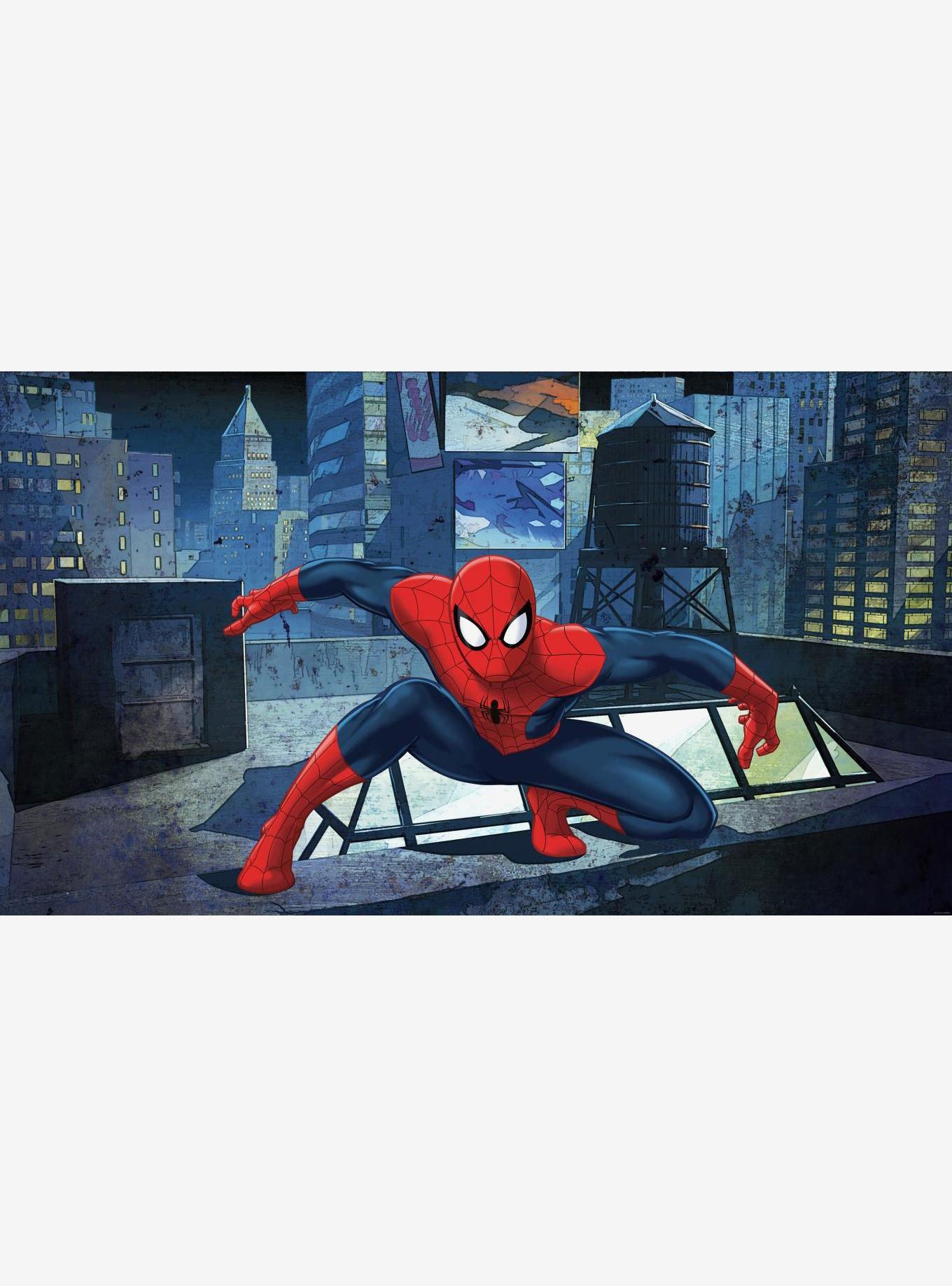 Marvel Spiderman Ultimate Spiderman Chair Rail Prepasted Mural | BoxLunch