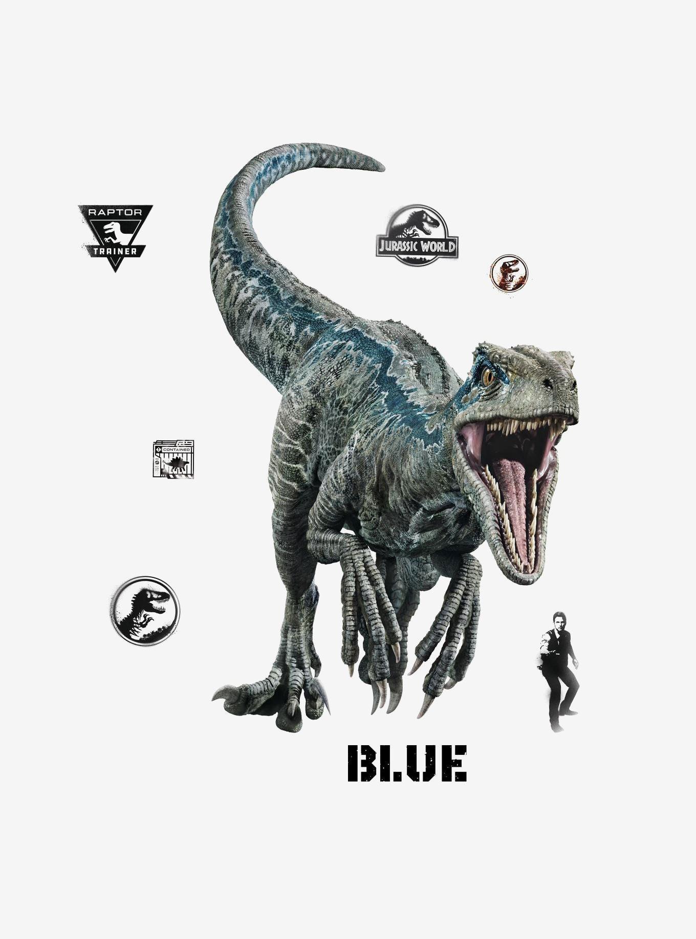 Jurassic World 2 Blue Velociraptor Giant Wall Decal, , hi-res