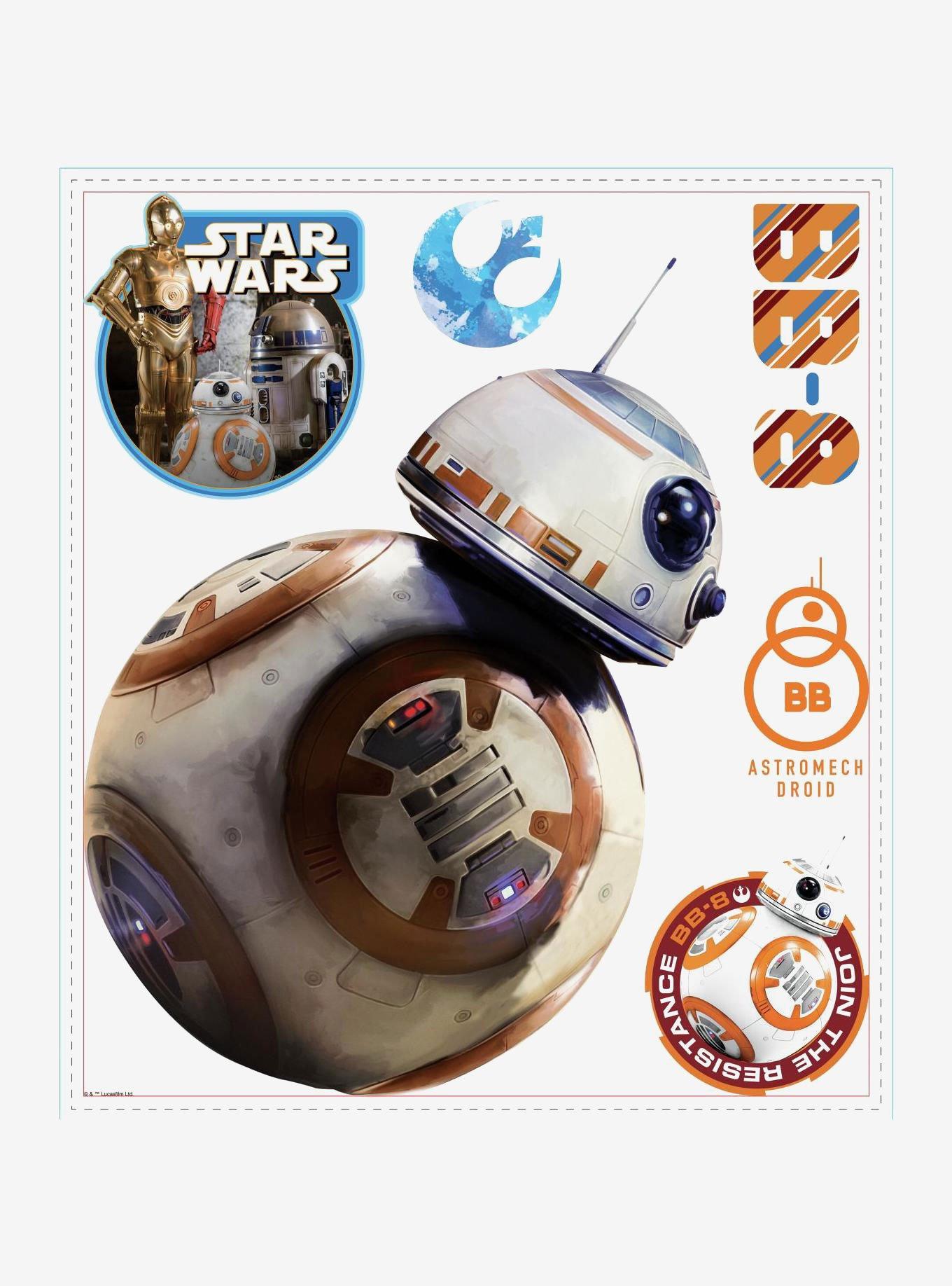 Star Wars The Force Awakens Episode VII BB-8 Peel & Stick Giant Wall Decal, , hi-res