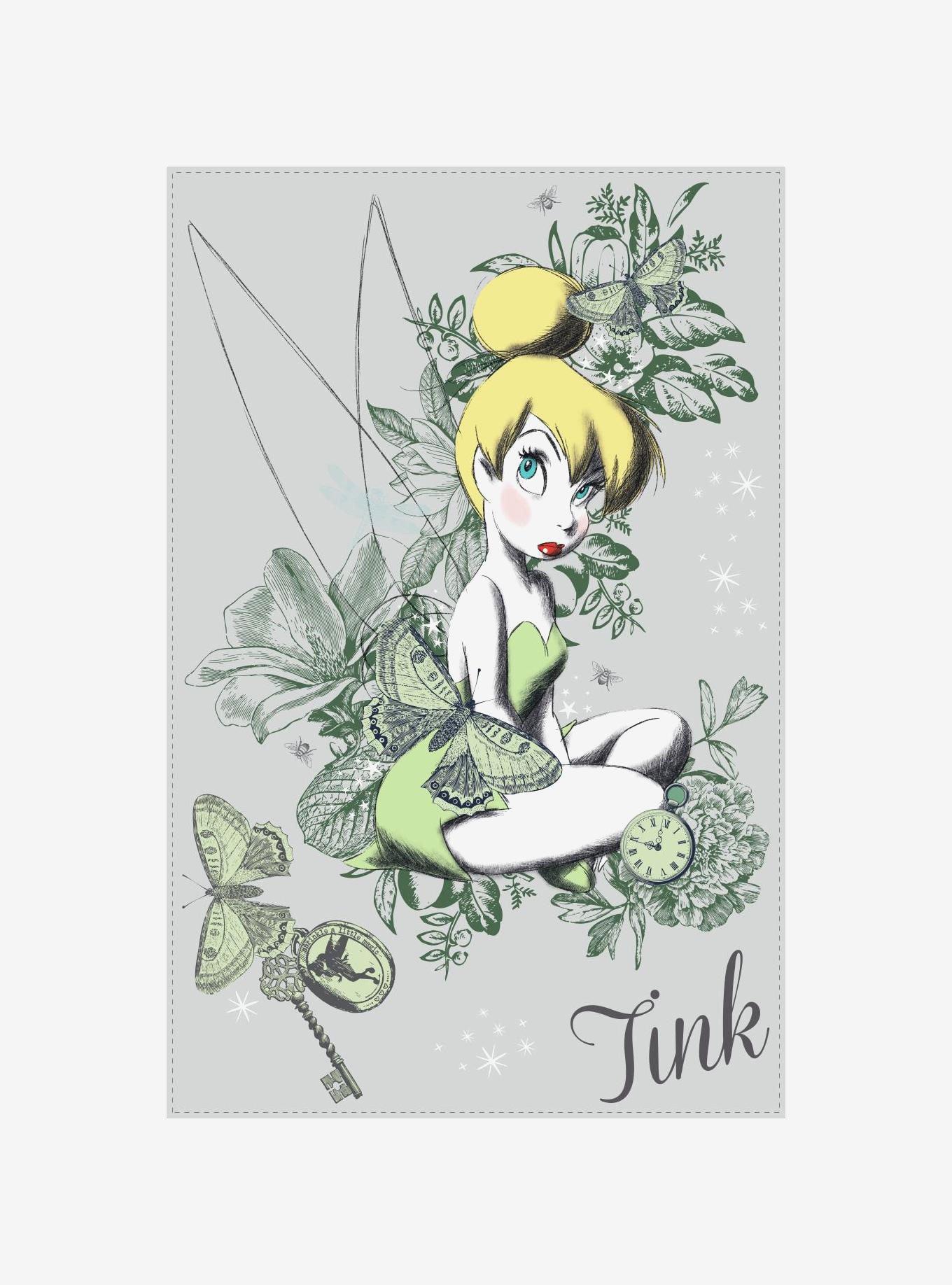 Disney Tinker Bell Vintage Mega Peel And Stick Giant Wall Graphix, , hi-res
