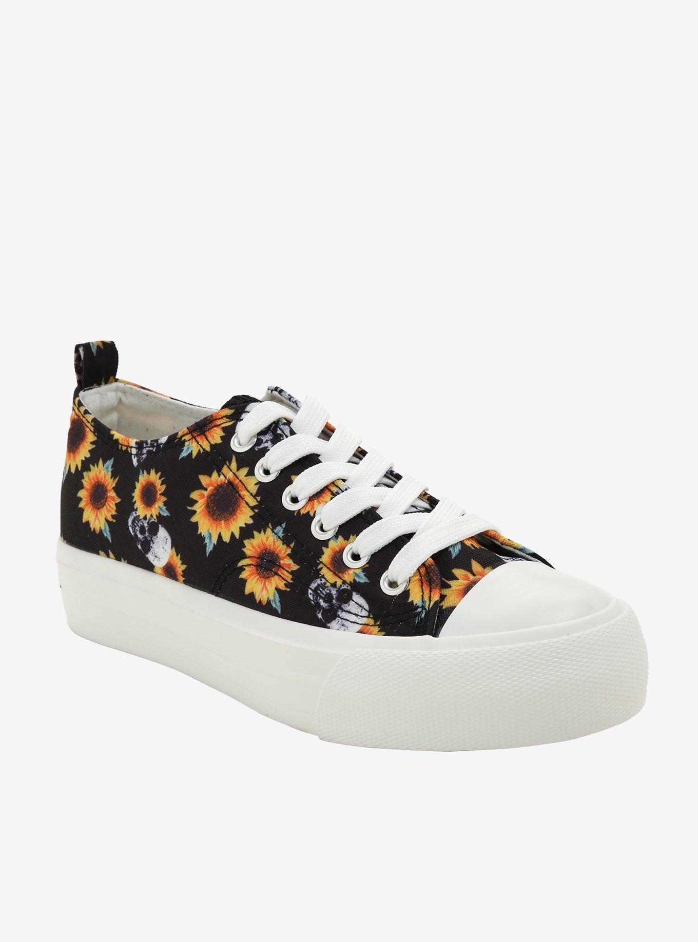 Sunflower Skull Platform Lace-Up Sneakers, MULTI, hi-res