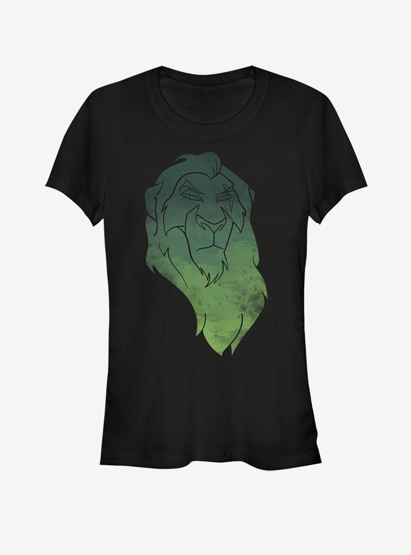 Disney The Lion King Watercolor Scar Girls T-Shirt, BLACK, hi-res