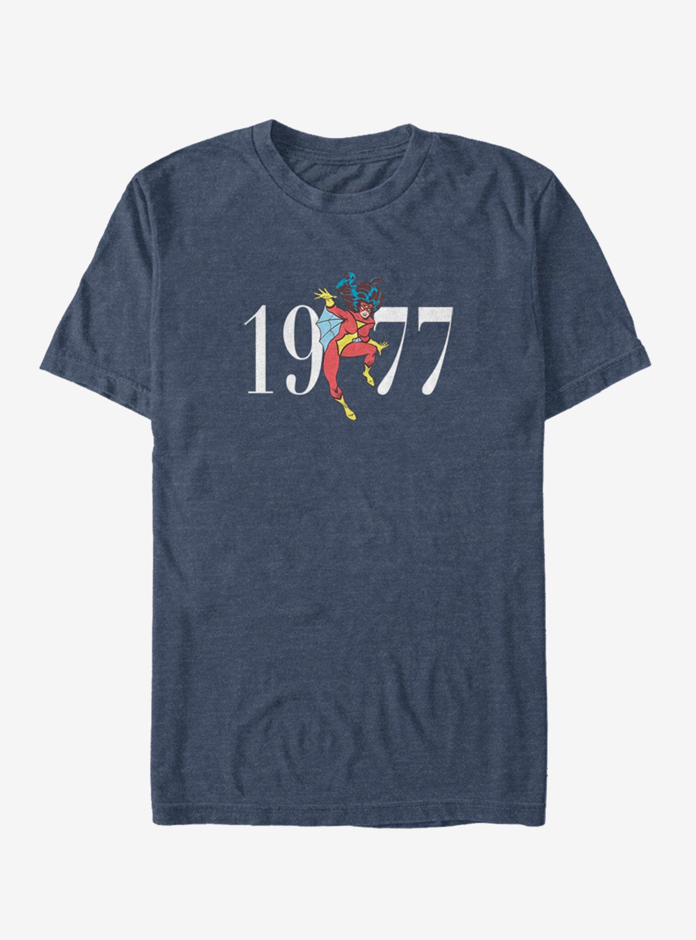 Marvel Spider-Man Spider Seventy Seven T-Shirt, NAVY HTR, hi-res