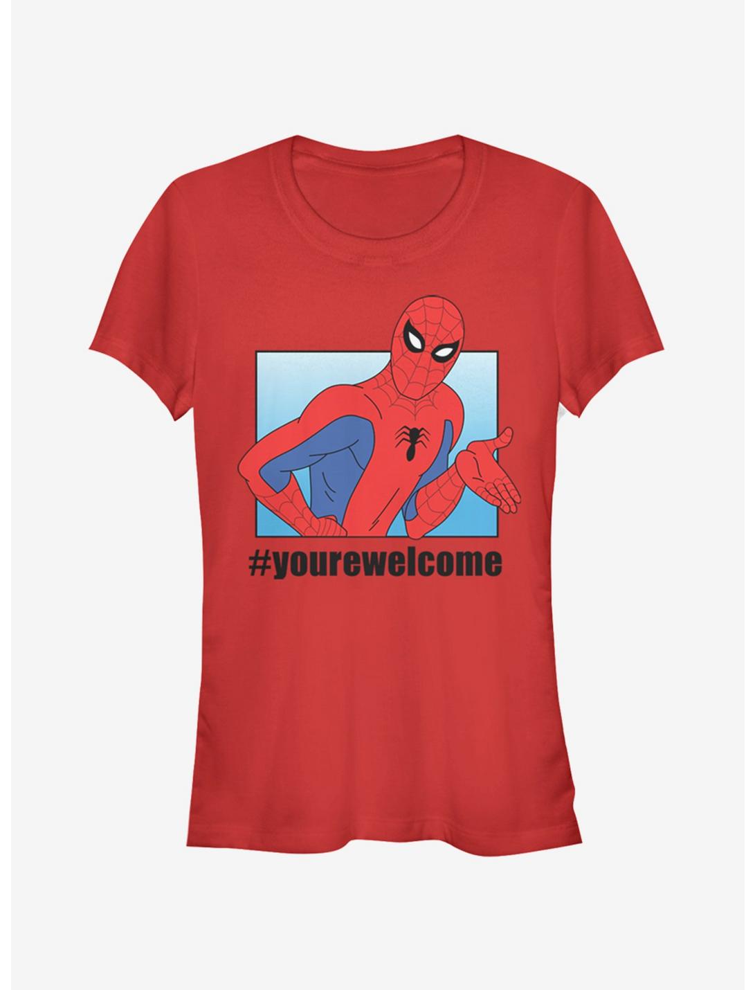 Marvel Spider-Man #yourewelcome Girls T-Shirt, RED, hi-res