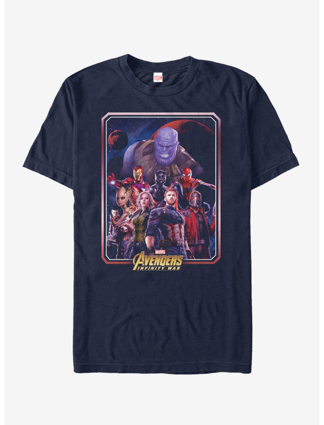 Marvel Avengers Infinity War Group Poster T-Shirt, NAVY, hi-res