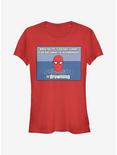 Marvel Spider-Man #drowning Girls T-Shirt, RED, hi-res