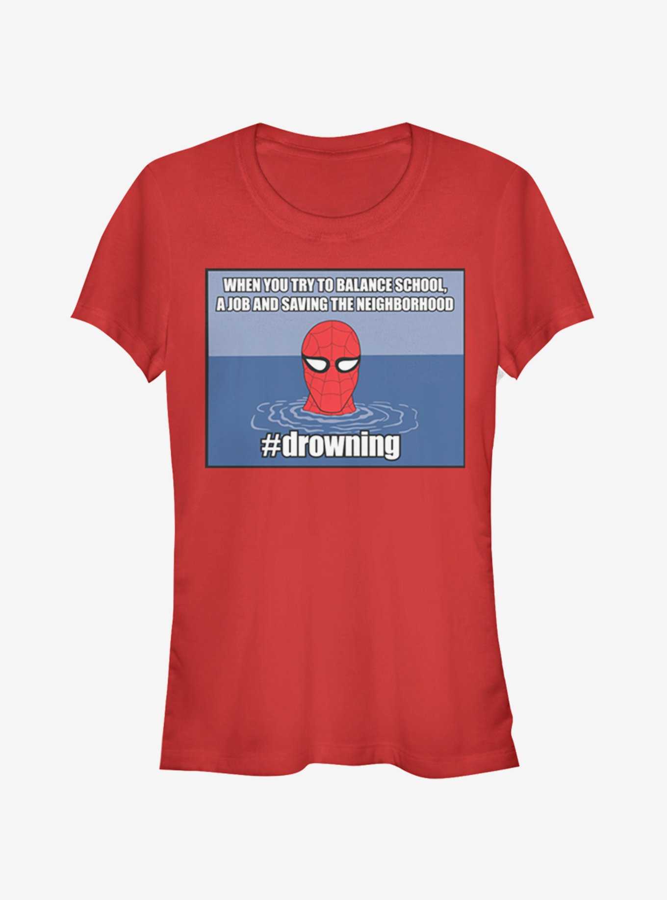 Marvel Spider-Man #drowning Girls T-Shirt, , hi-res