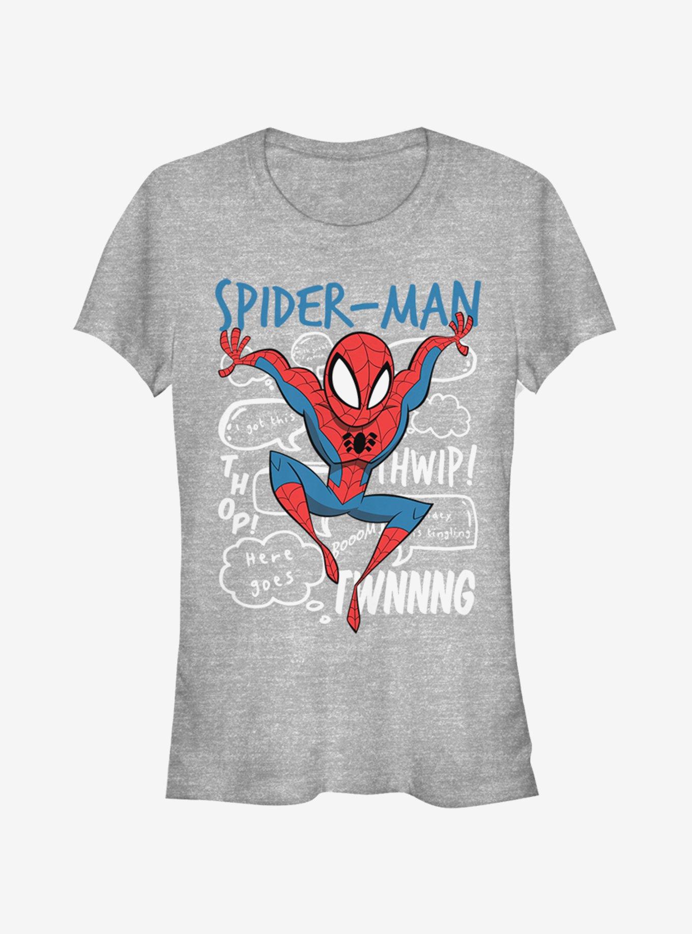 Marvel Spider-Man Spidey Doodle Thoughts Girls T-Shirt