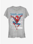Marvel Spider-Man Spidey Doodle Thoughts Girls T-Shirt, ATH HTR, hi-res