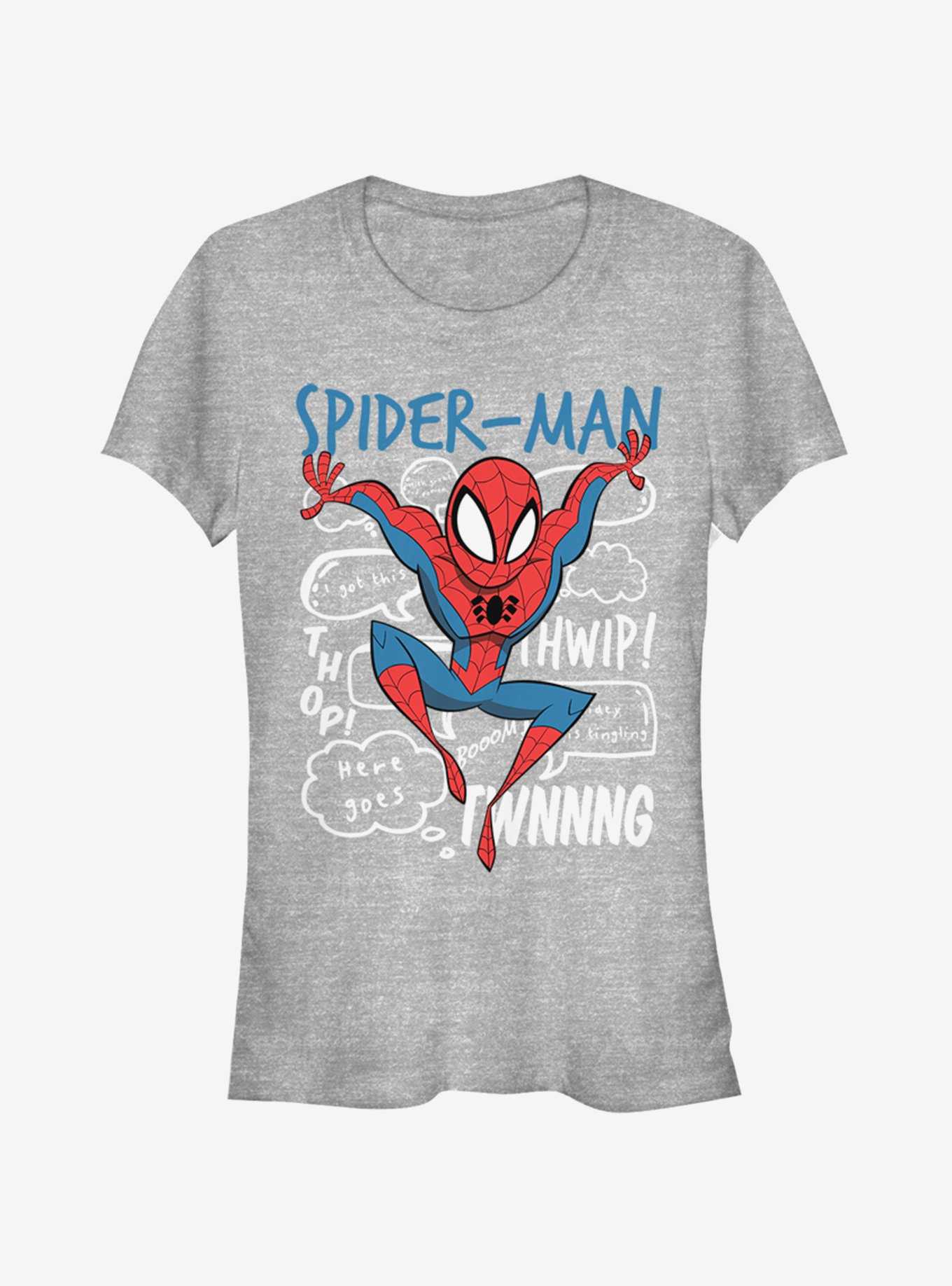 Marvel Spider-Man Spidey Doodle Thoughts Girls T-Shirt, , hi-res