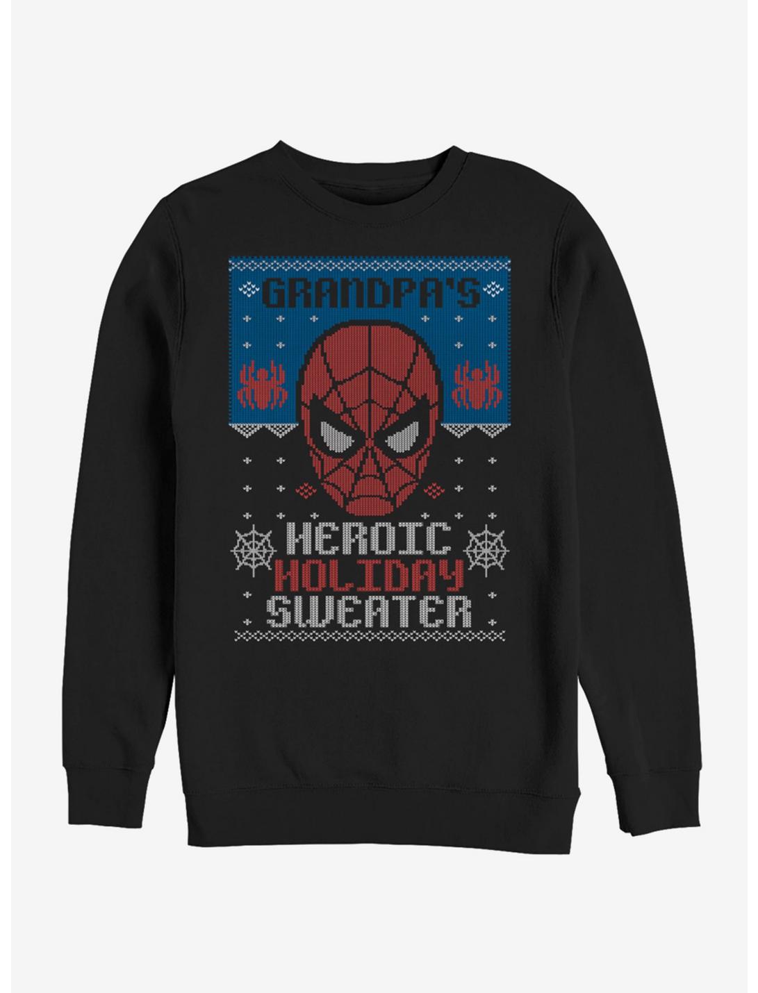 Marvel Spider-Man Holiday Sweater Grandpa Sweatshirt, BLACK, hi-res