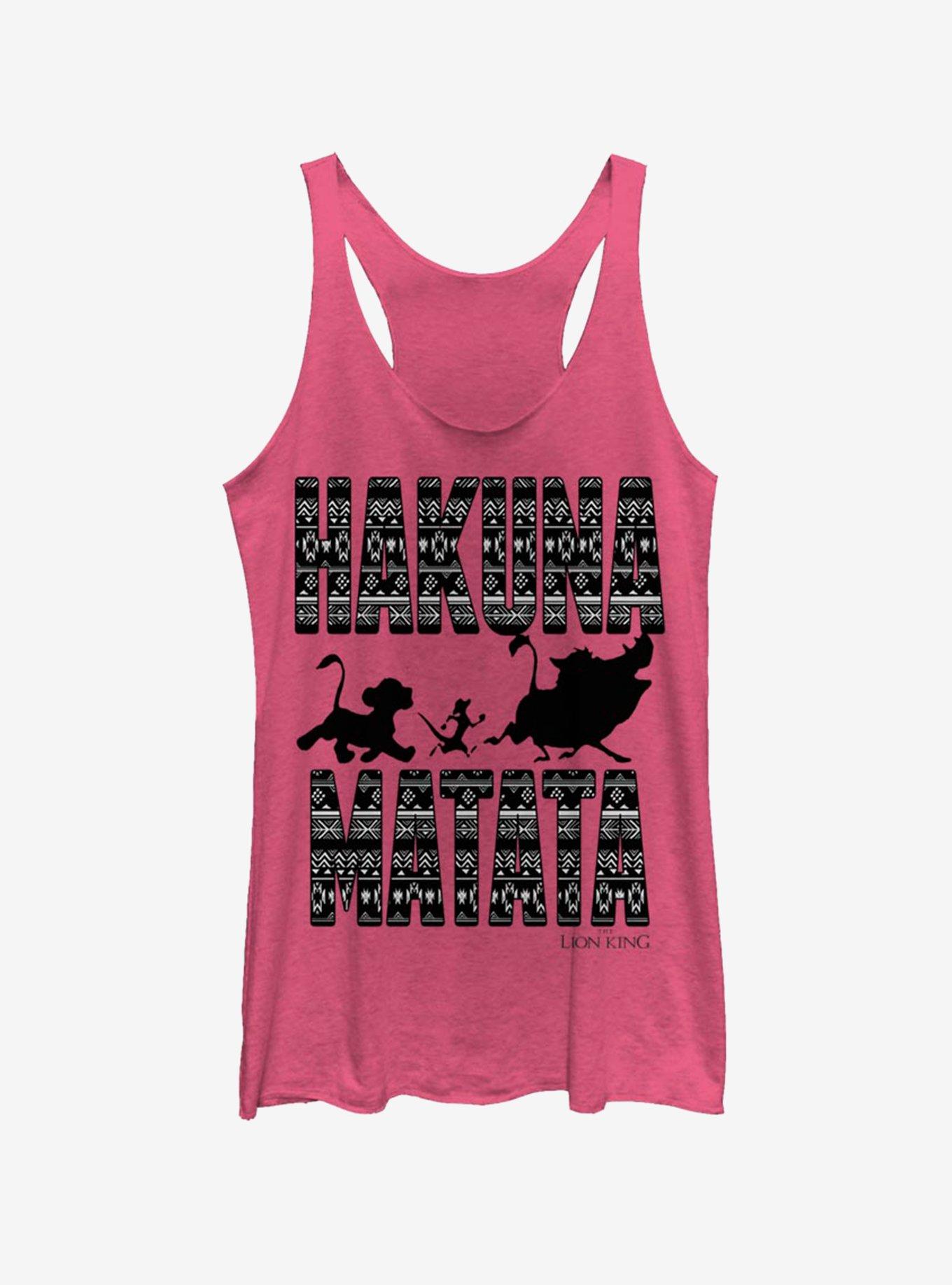 Disney The Lion King Hakuna Print Girls Tank, PINK HTR, hi-res