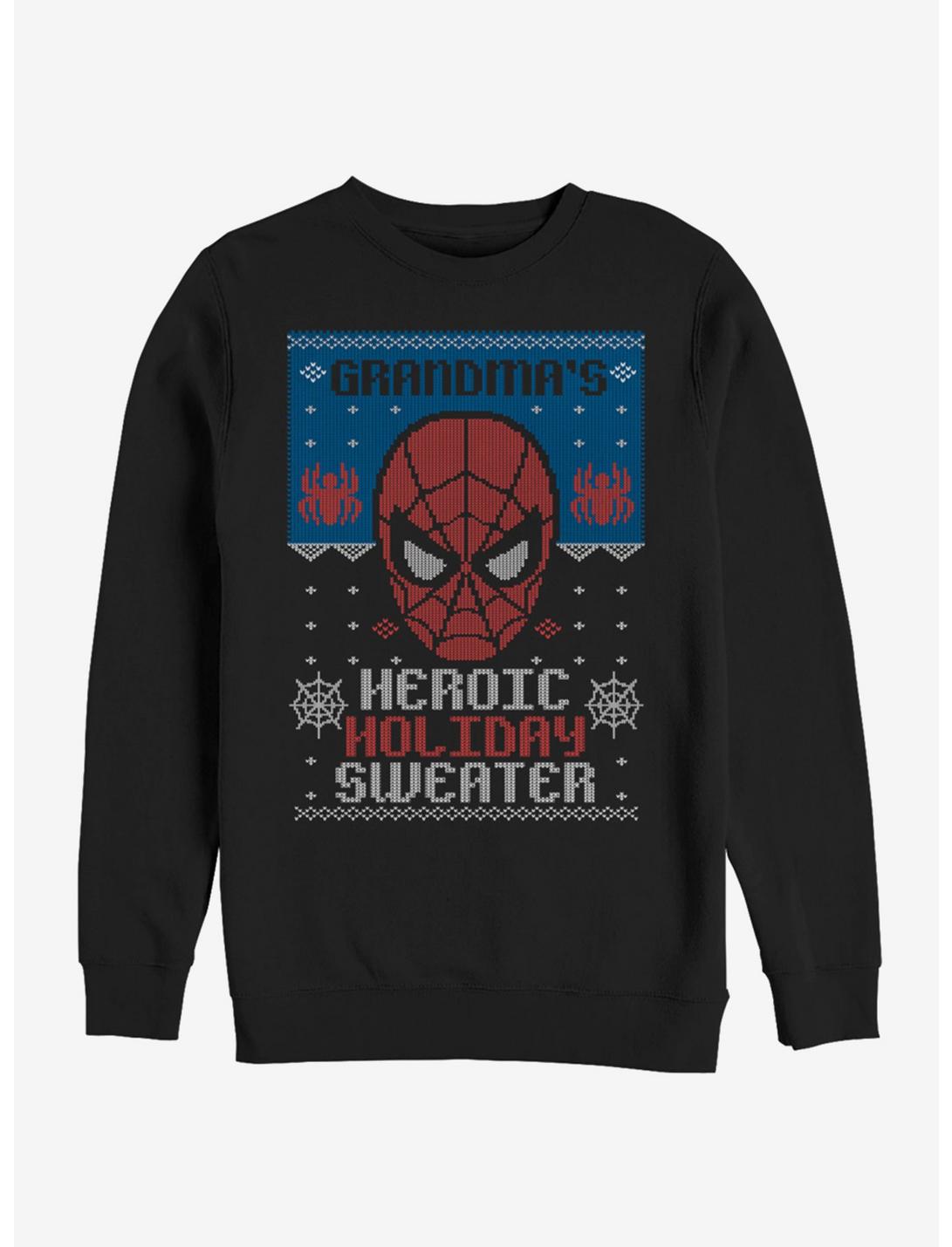 Marvel Spider-Man Holiday Sweater Grandma Sweatshirt, BLACK, hi-res