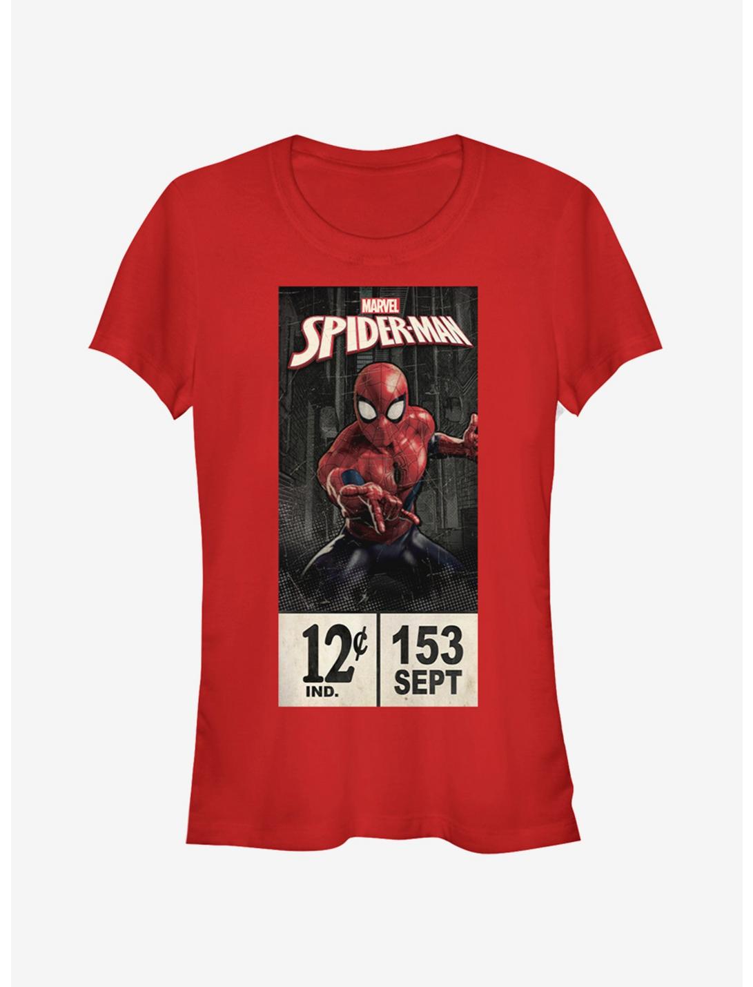 Marvel Spider-Man Spider-Man Labels Girls T-Shirt, RED, hi-res