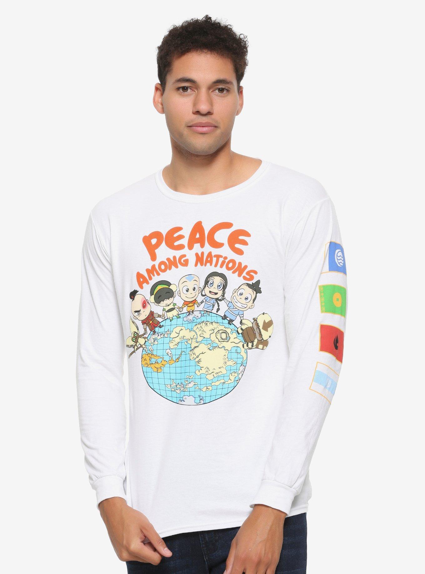 Avatar: The Last Airbender Peace Among Nations Long Sleeve T-Shirt - BoxLunch Exclusive, WHITE, hi-res