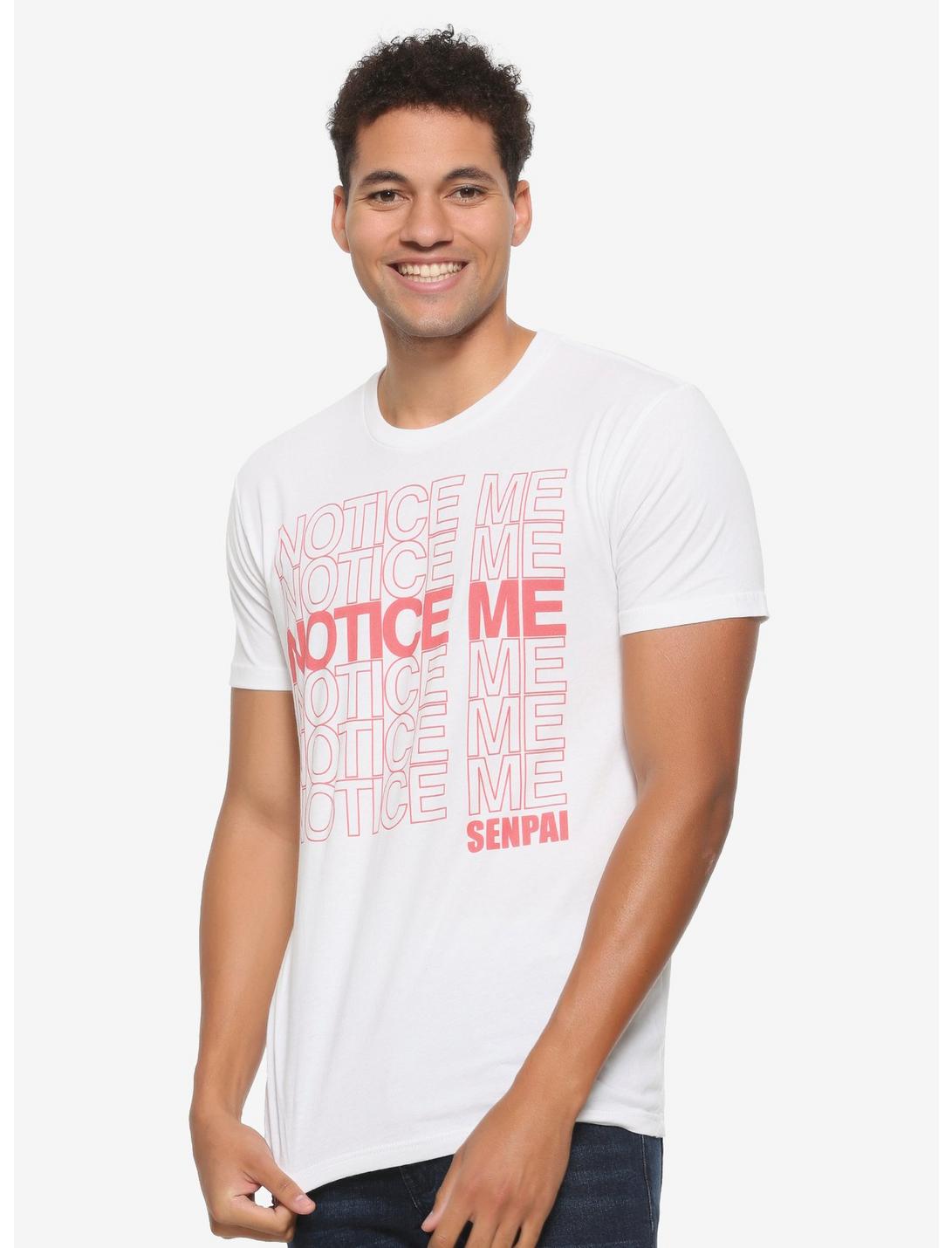 Notice Me Senpai T-Shirt - BoxLunch Exclusive, WHITE, hi-res