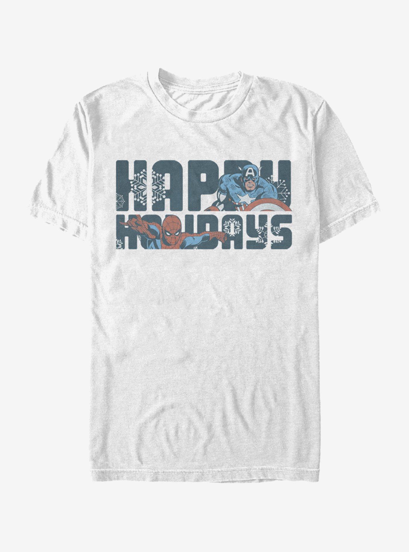 Marvel Happiest Of Holidays T-Shirt, WHITE, hi-res