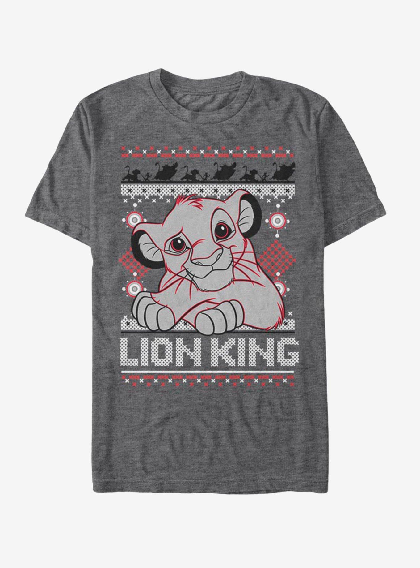 Disney The Lion King Simba Holiday T-Shirt, CHAR HTR, hi-res