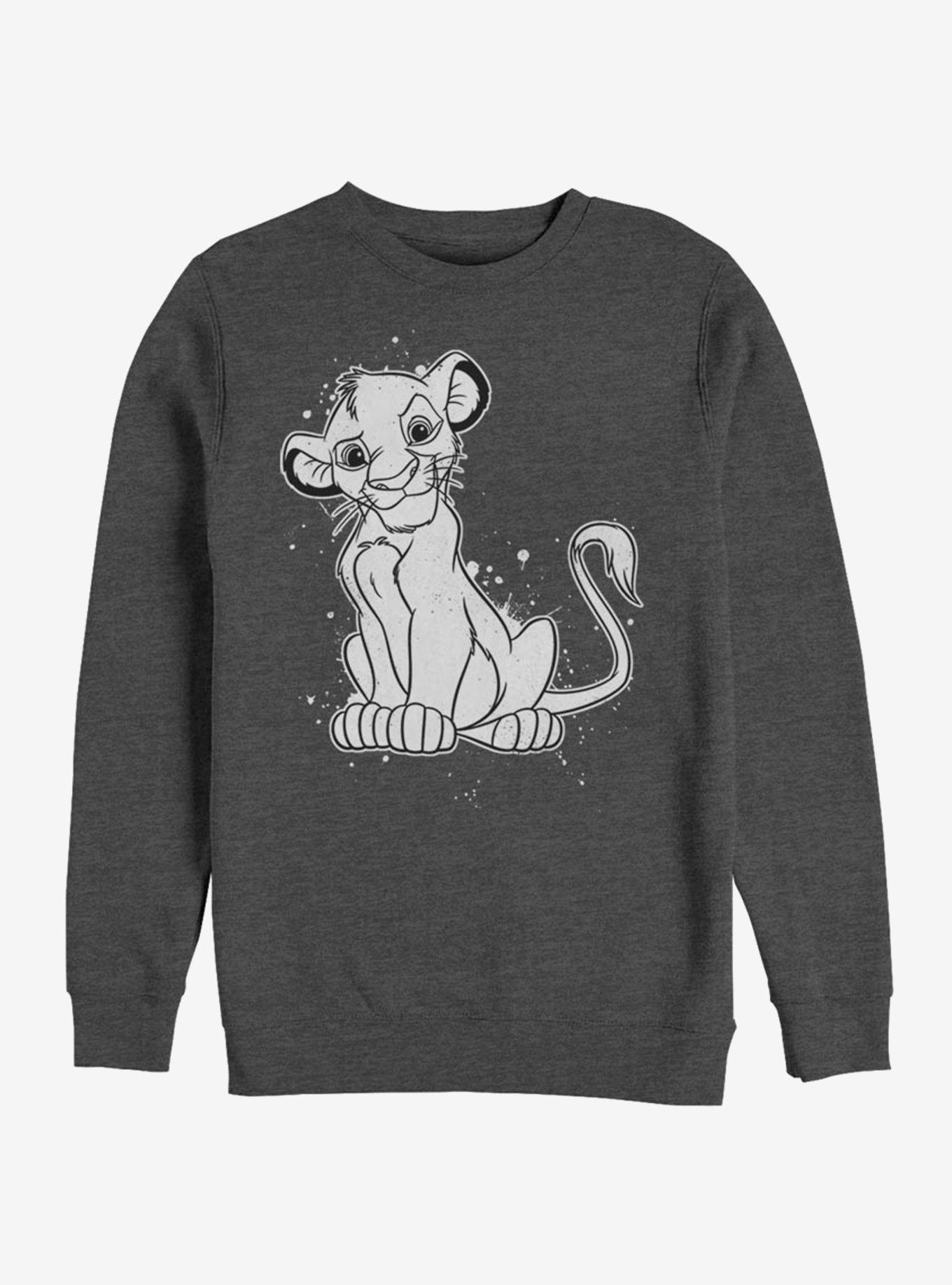 Disney The Lion King Simba Splatter Sweatshirt, CHAR HTR, hi-res