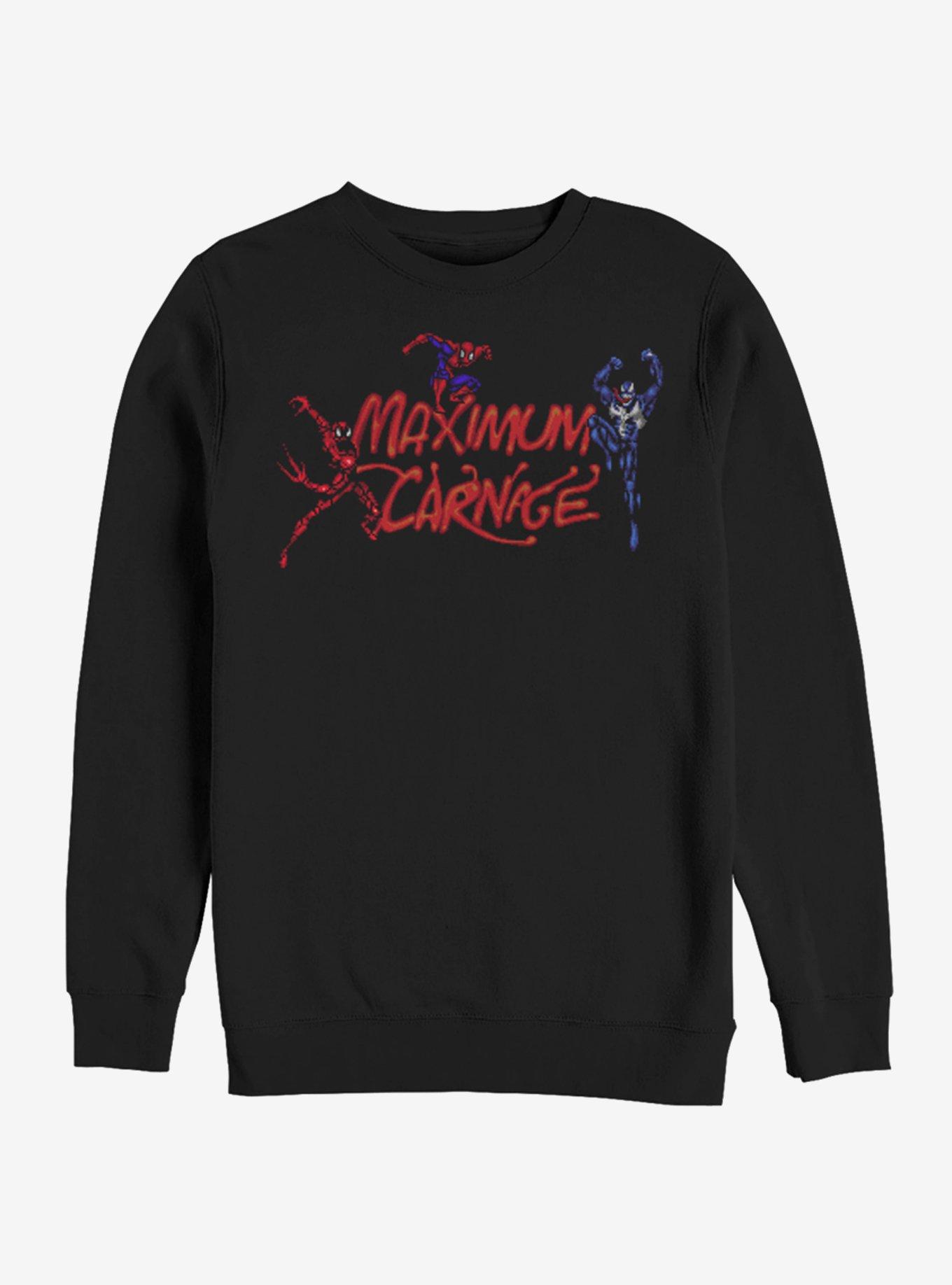 Marvel Spider-Man Maximum Carnage Title Screen Sweatshirt, BLACK, hi-res