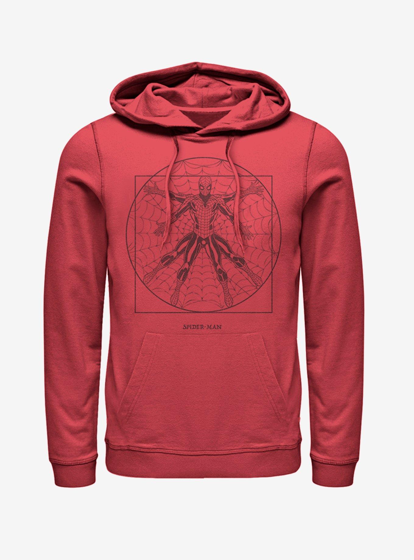 Marvel Spider-Man Vitruvian Spider Hoodie, RED, hi-res