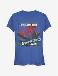 Marvel Spider-Man Chillin Hero Girls T-Shirt, ROYAL, hi-res