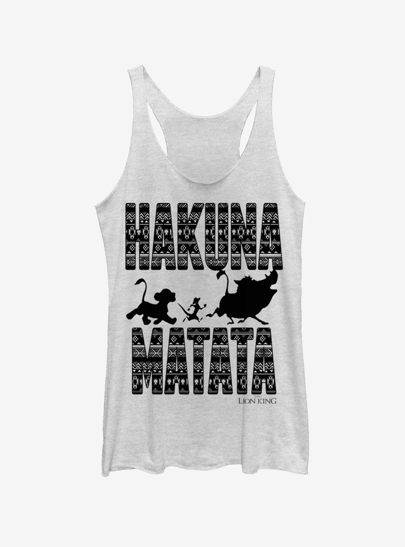 Disney The Lion King Hakuna Print Girls Tank, WHITE HTR, hi-res