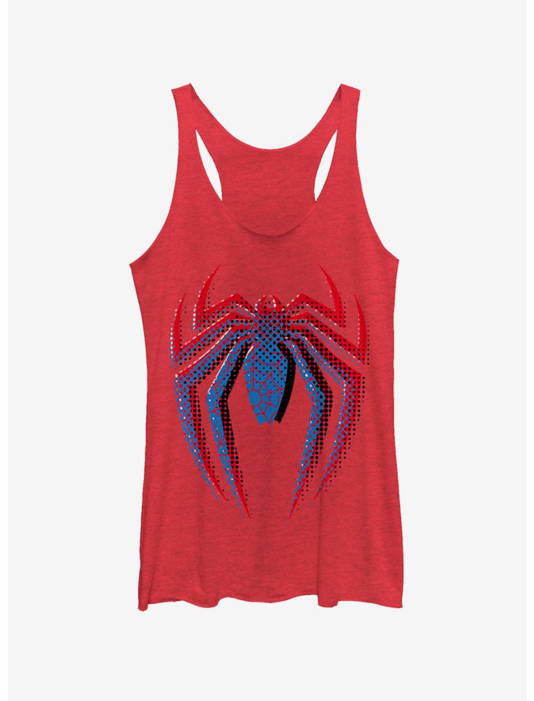 Marvel Spider-Man Layered Spider-Man Logo Girls Tank, RED HTR, hi-res