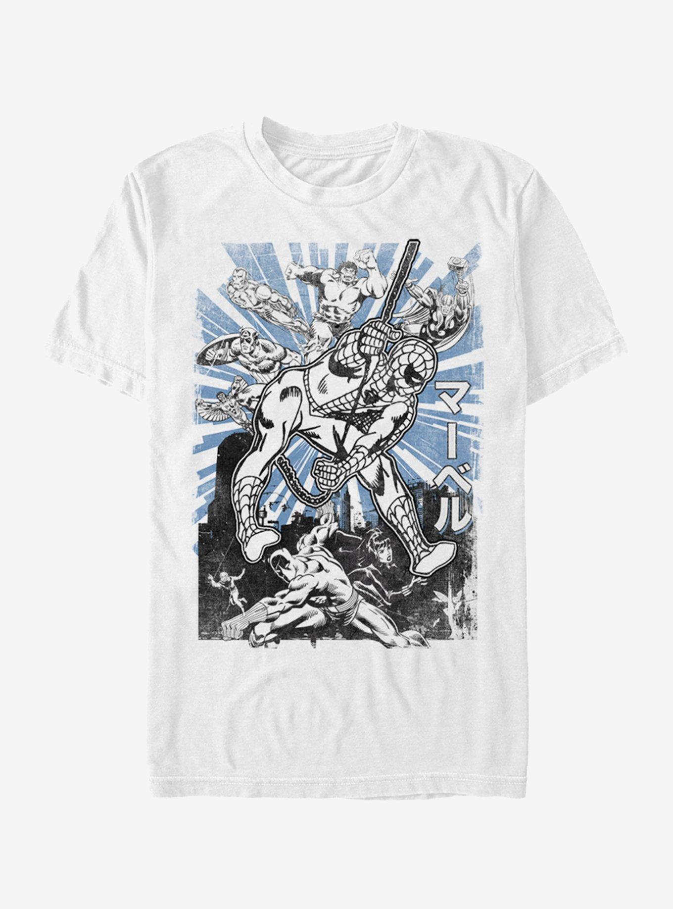 Marvel Spider-Man Avengers Japanese Text T-Shirt, , hi-res