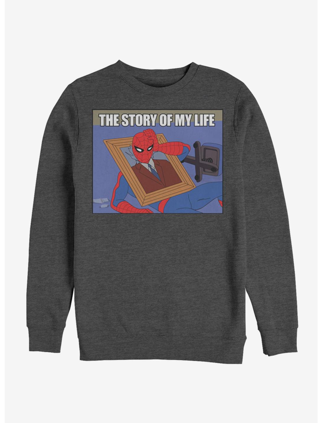 Marvel Spider-Man Life Story Sweatshirt, CHAR HTR, hi-res