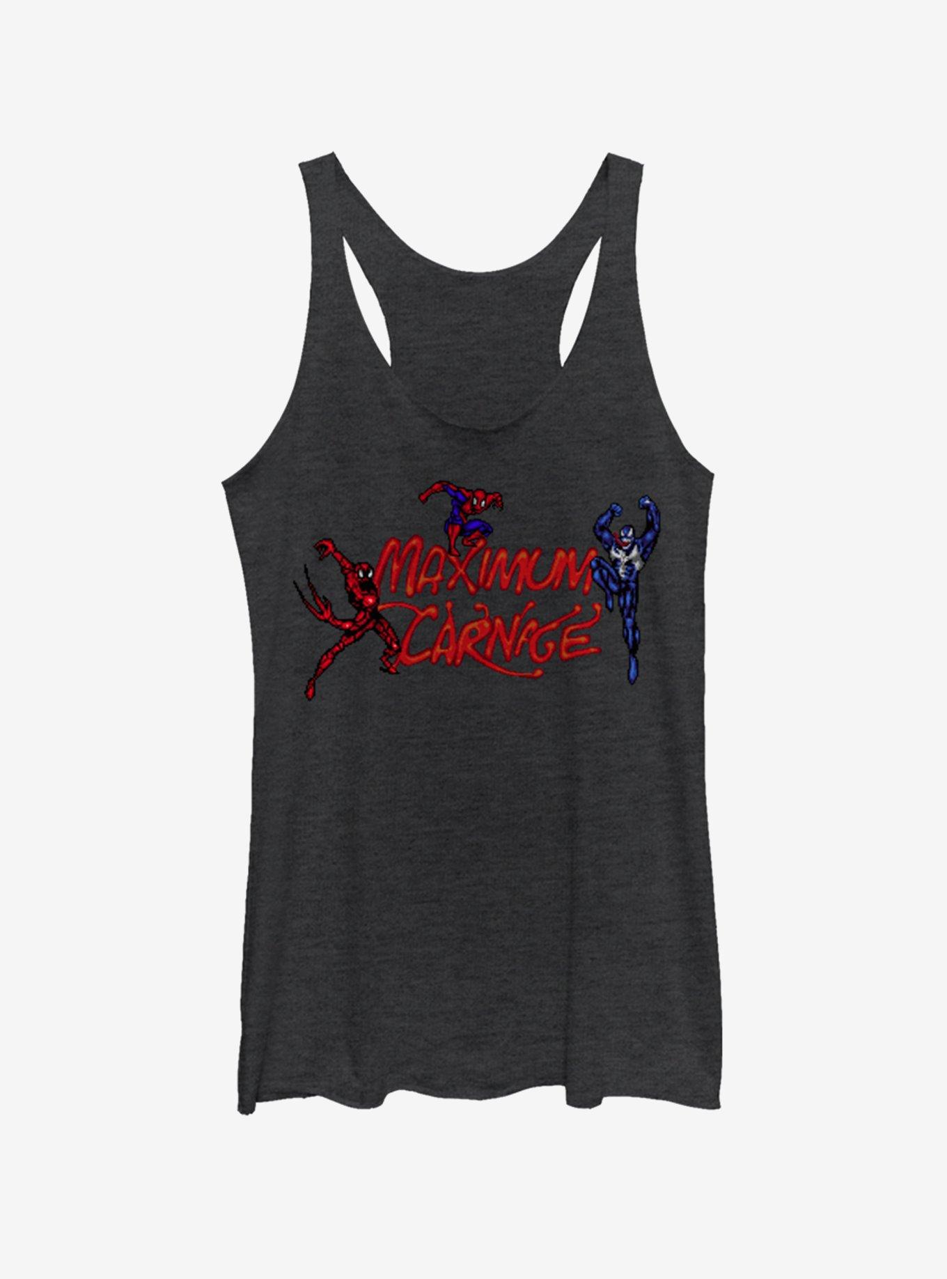 Marvel Spider-Man Maximum Carnage Title Screen Girls Tank, BLK HTR, hi-res