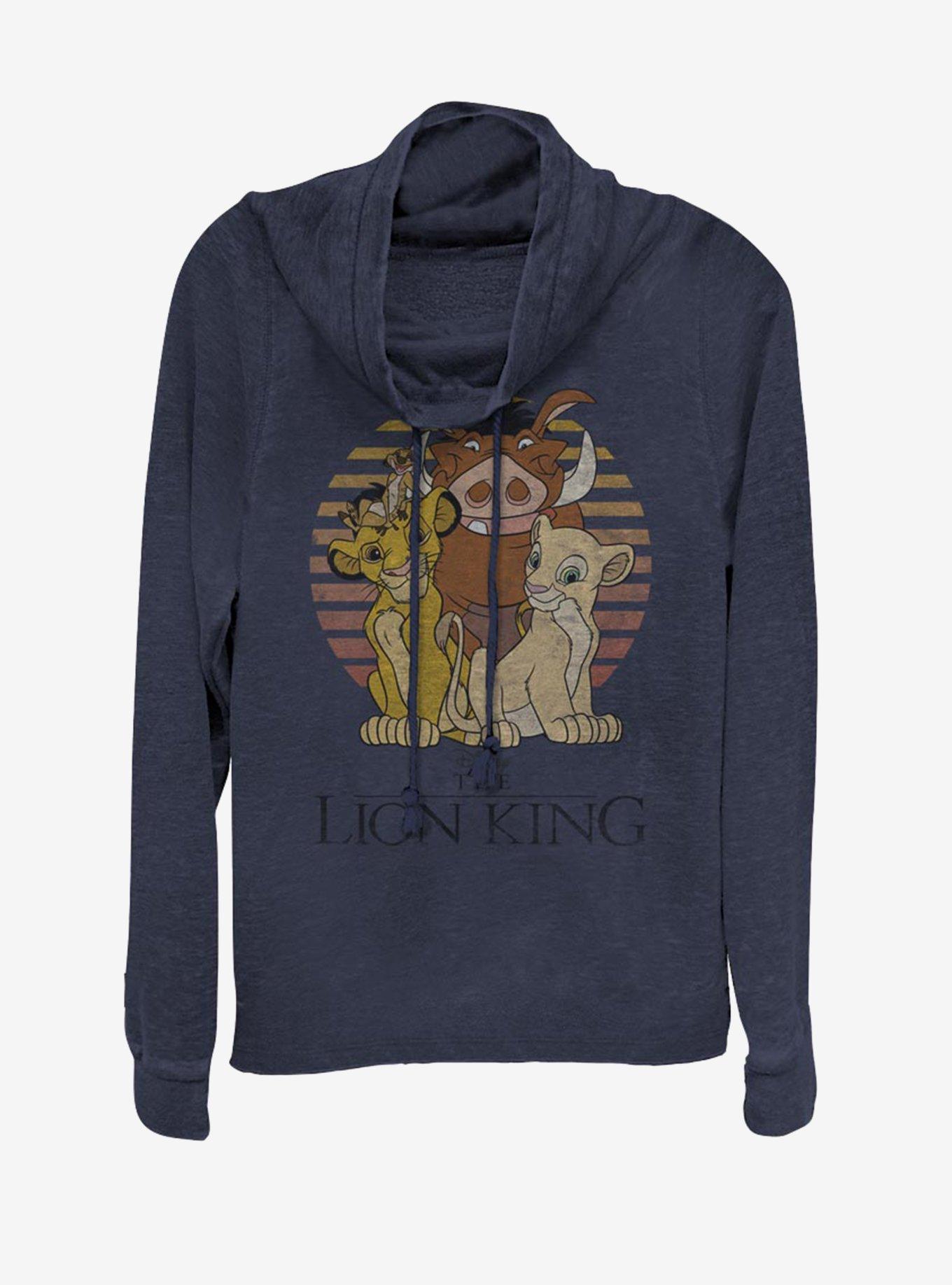 Disney The Lion King Lion King Holiday Cowl Neck Long-Sleeve Girls Top, NAVY, hi-res