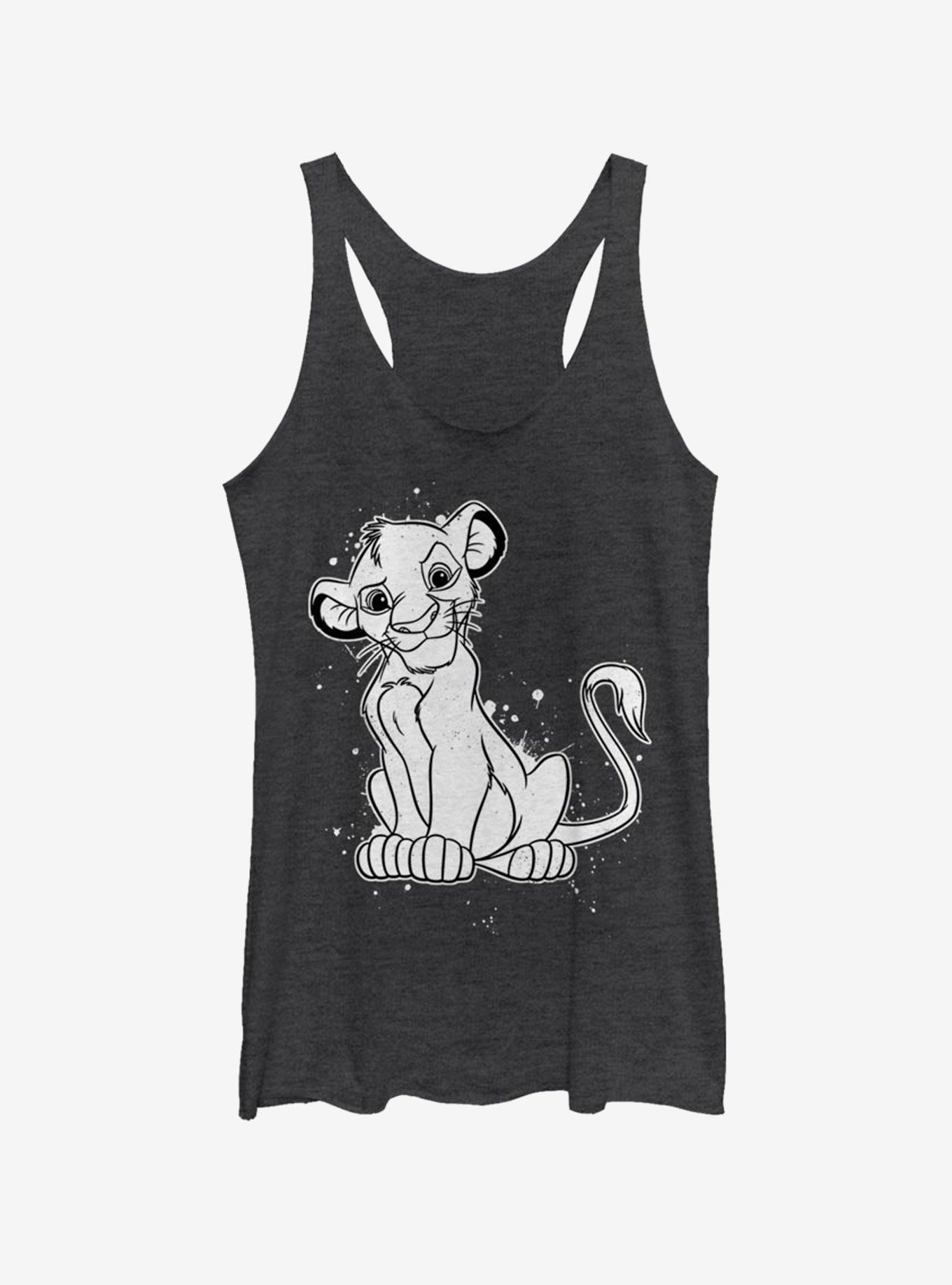 Disney The Lion King Simba Splatter Girls Tank, BLK HTR, hi-res