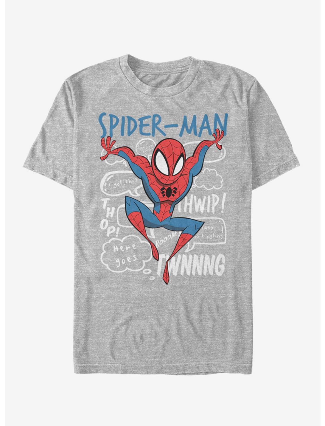 Marvel Spider-Man Spidey Doodle Thoughts T-Shirt, ATH HTR, hi-res