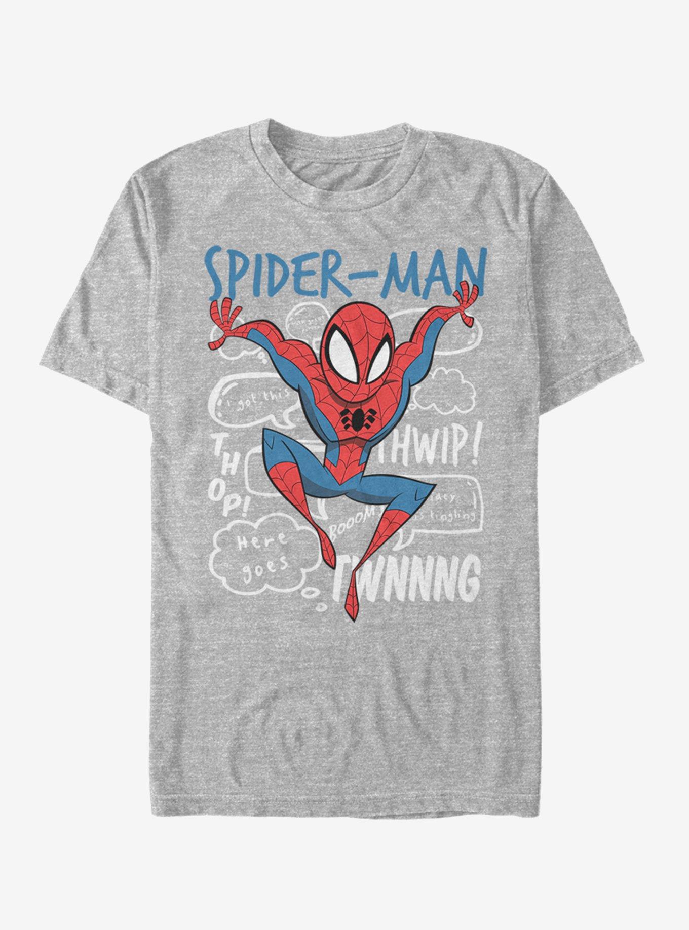 Marvel Spider-Man Spidey Doodle Thoughts T-Shirt, ATH HTR, hi-res