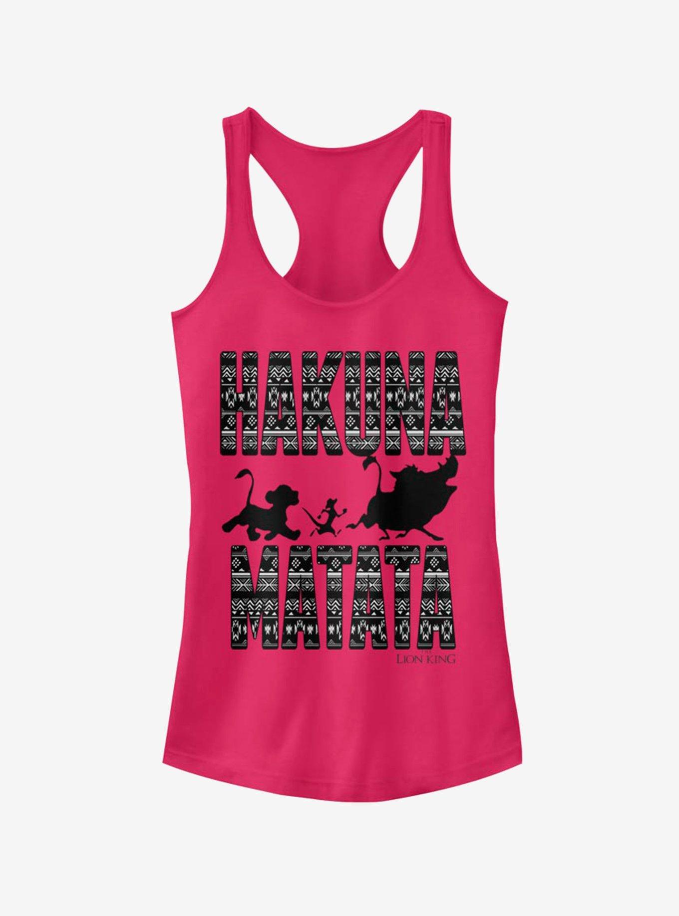 Disney The Lion King Hakuna Print Girls Tank, RASPBERRY, hi-res