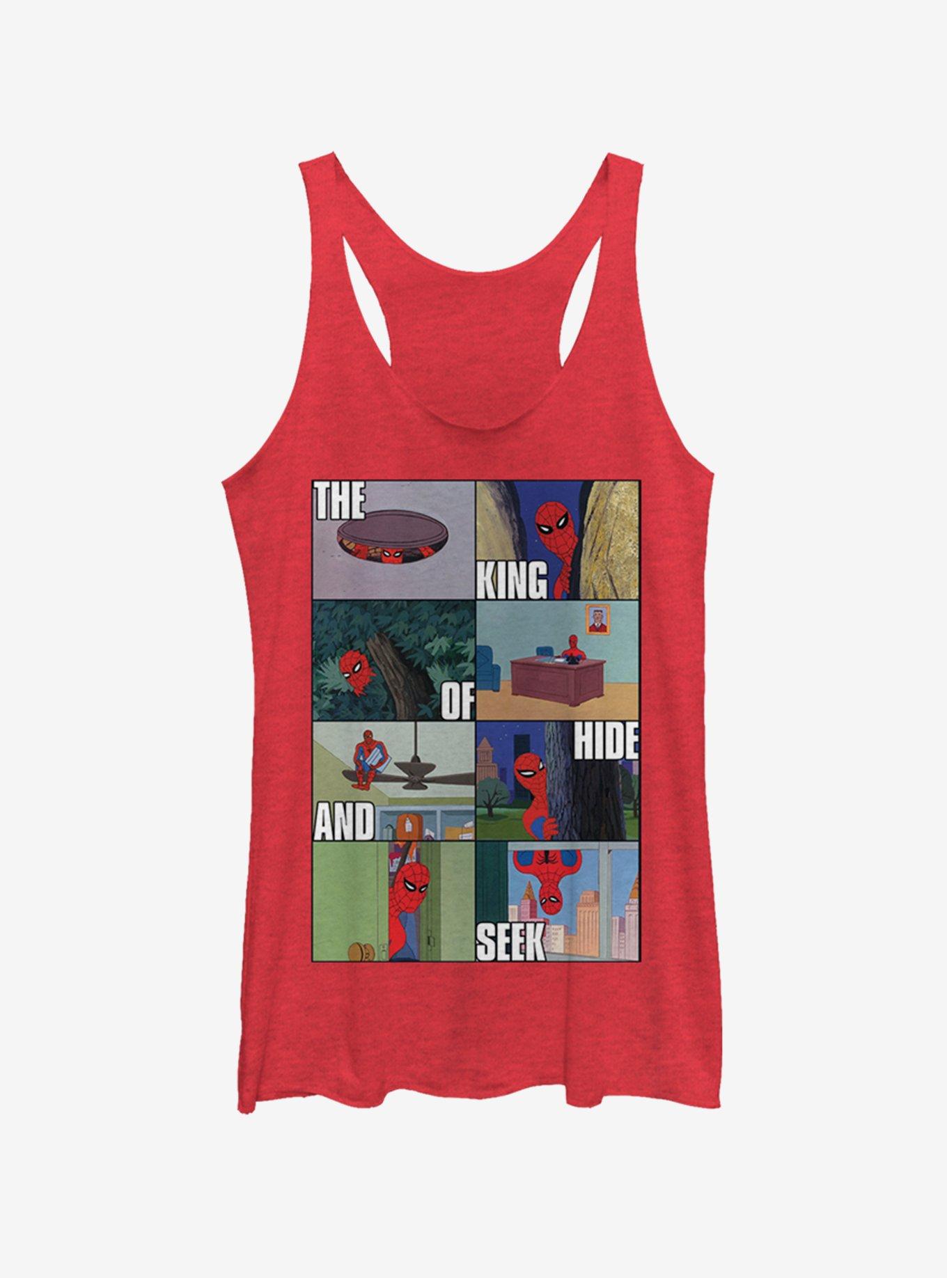 Marvel Spider-Man King of Hide and Seek Girls Tank, RED HTR, hi-res