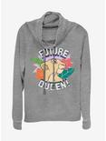 Plus Size Disney The Lion King FUTURE QUEEN Cowl Neck Long-Sleeve Girls Top, GRAY HTR, hi-res