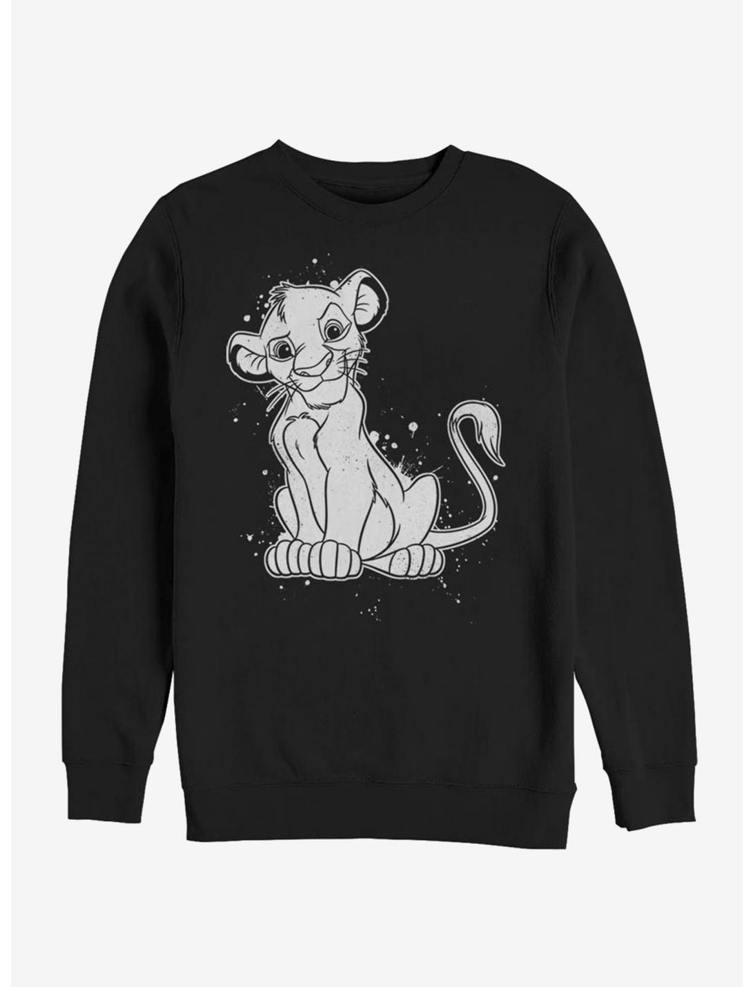 Disney The Lion King Simba Splatter Sweatshirt, BLACK, hi-res