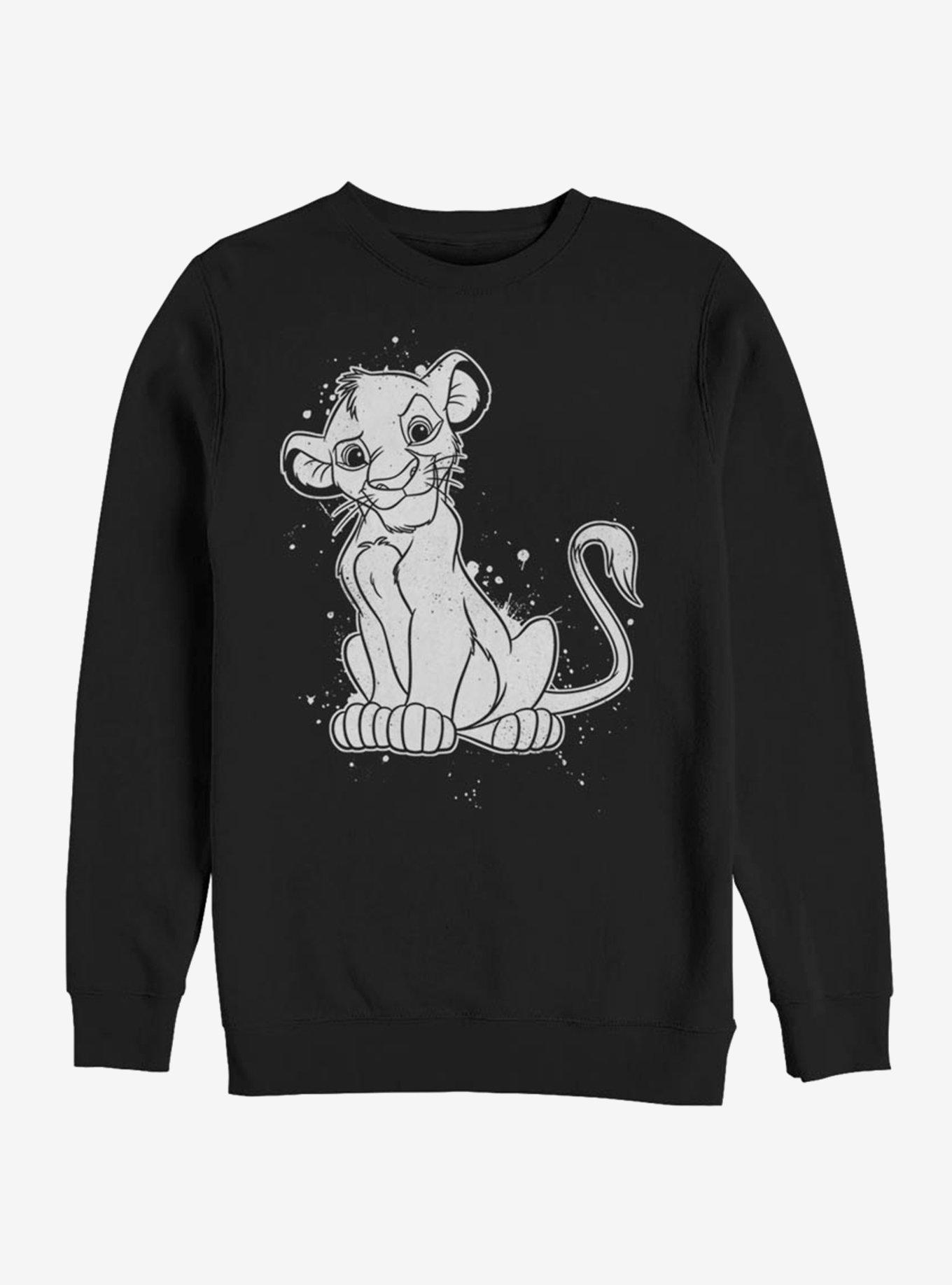 Disney The Lion King Simba Splatter Sweatshirt, BLACK, hi-res