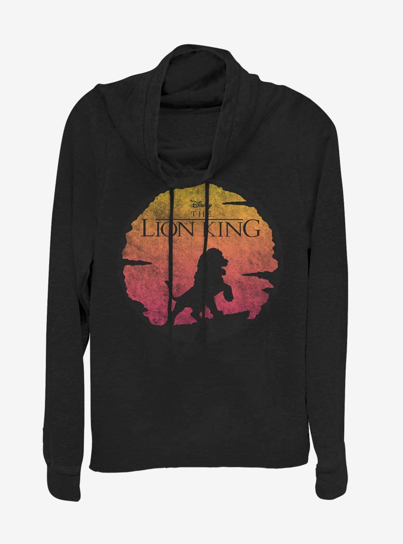 Disney The Lion King Kinged Cowl Neck Long-Sleeve Girls Top, BLACK, hi-res