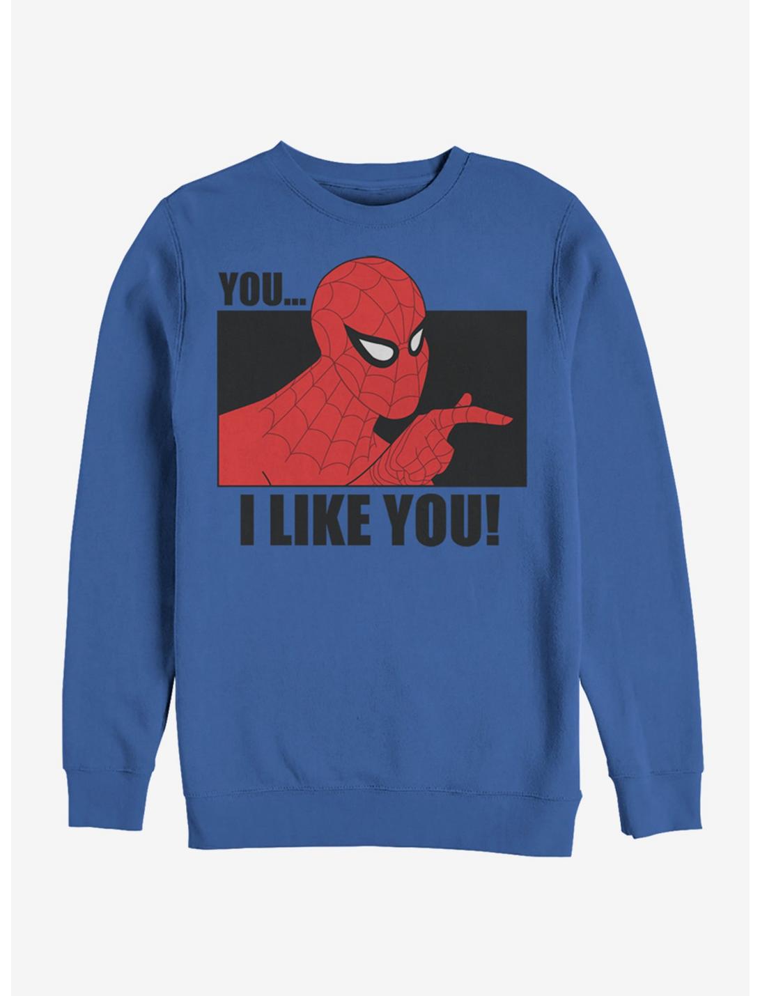 Marvel Spider-Man I Like You Sweatshirt, ROYAL, hi-res