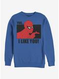 Marvel Spider-Man I Like You Sweatshirt, ROYAL, hi-res