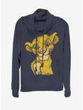 Disney The Lion King Crown Prince Cowl Neck Long-Sleeve Girls Top, NAVY, hi-res