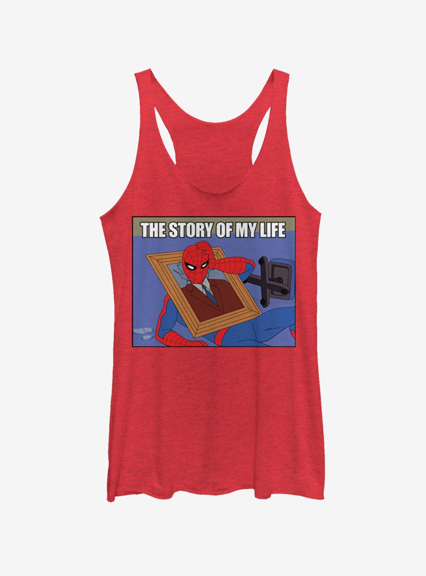 Marvel Spider-Man Life Story Girls Tank, RED HTR, hi-res