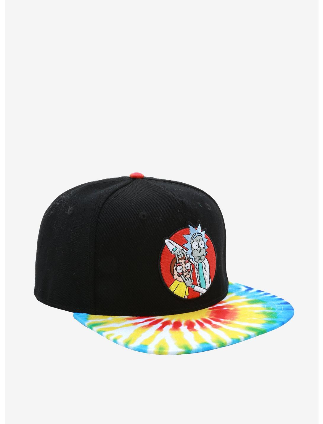 Rick And Morty Rainbow Tie-Dye Snapback Hat, , hi-res