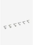 Steel Clear CZ Multi Size Nose Stud 6 Pack, SILVER, hi-res