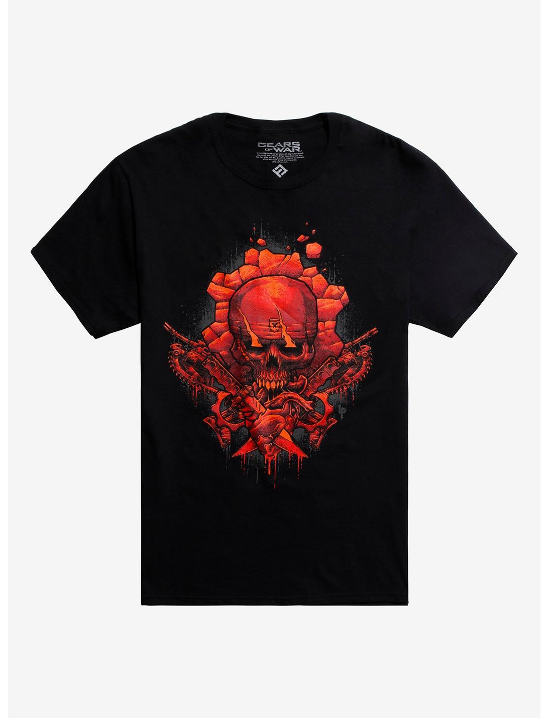 Gears Of War Crimson Omen T-Shirt By Luke Preece, RED, hi-res